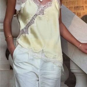 & Other Stories Yellow Lace Camisole